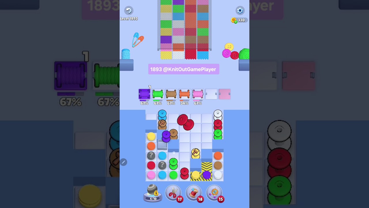 Knit Out Level 1893: Knit out game level1893