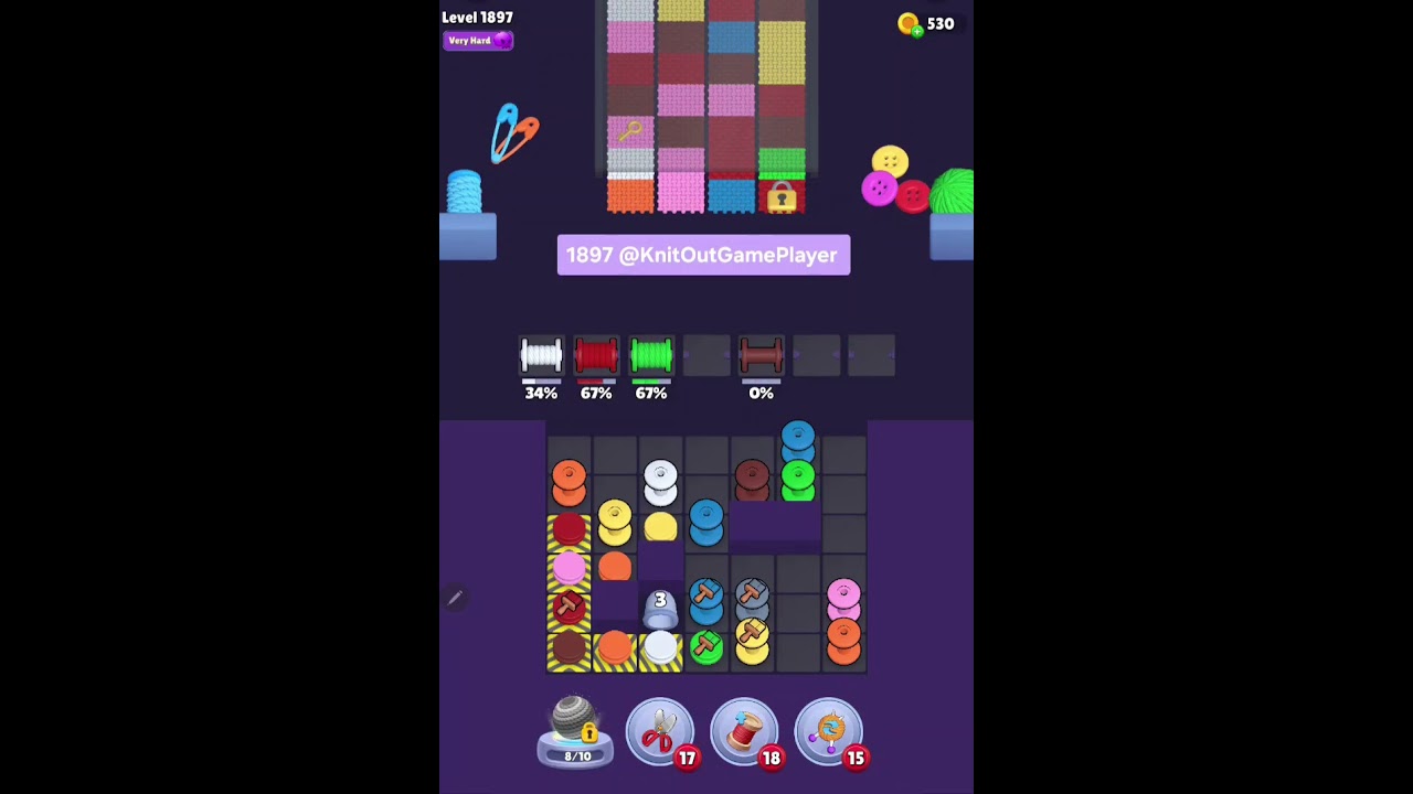 Knit Out Level 1897: Knit out game level1897
