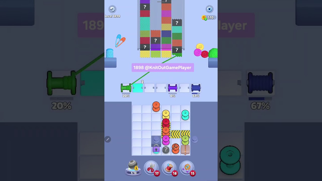 Knit Out Level 1898: Knit out game level 1898