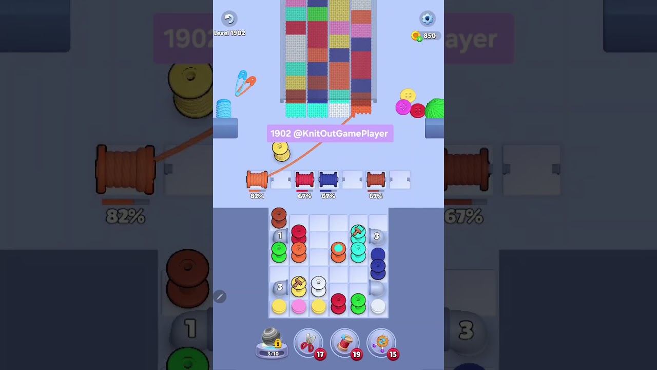 Knit Out Level 1902: Knit out game level1902