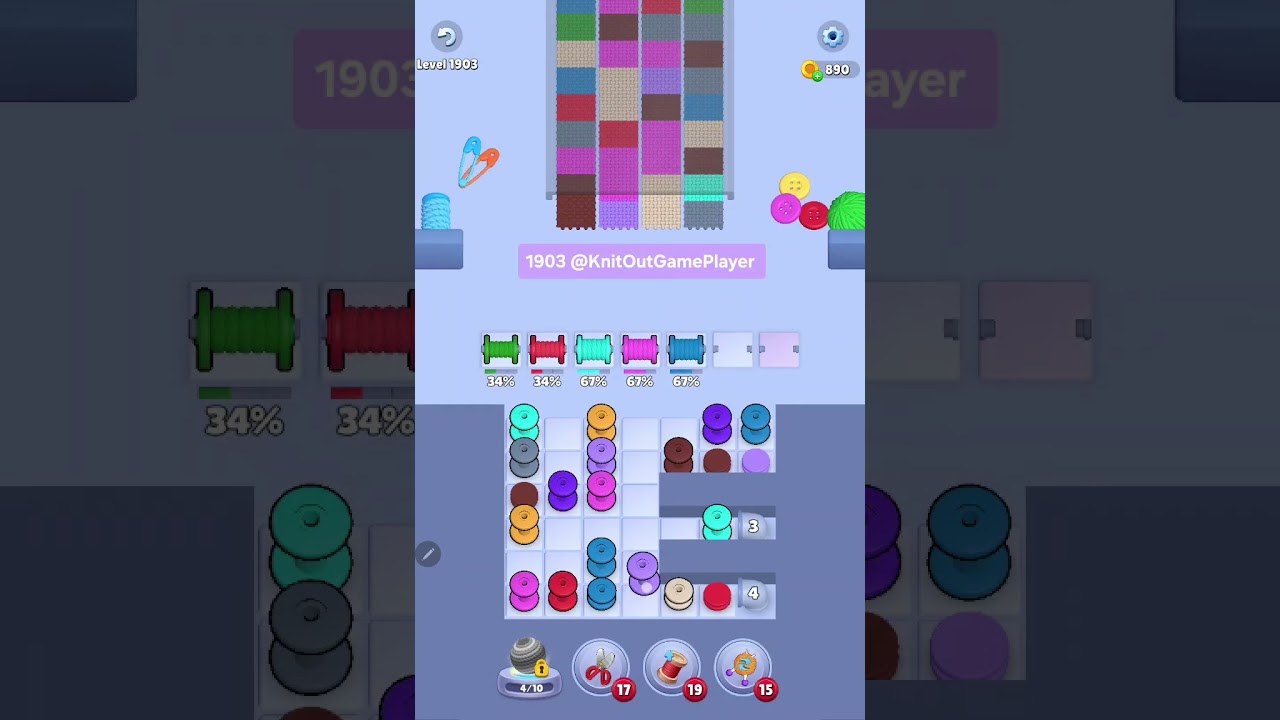 Knit Out Level 1903: Knit out game level1903
