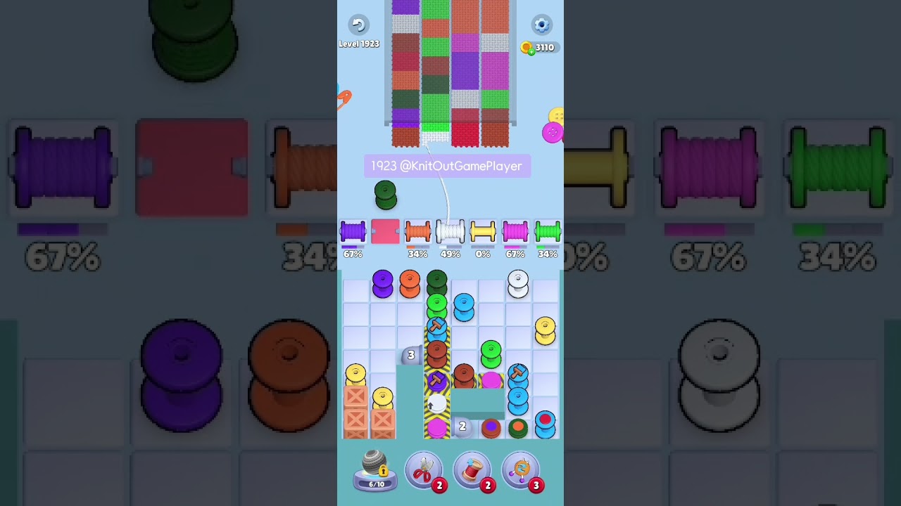 Knit Out Level 1923: Knit Out Game Level 1923