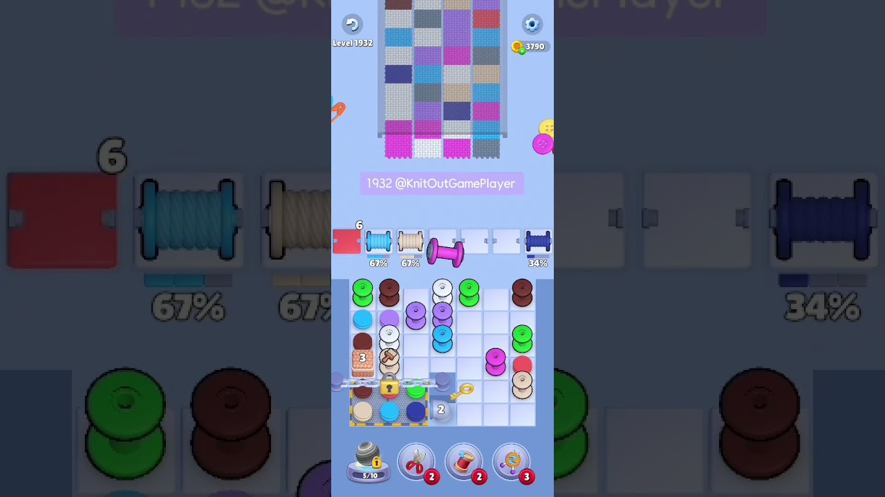 Knit Out Level 1932: Knit Out Game Level 1932